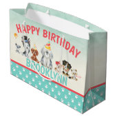Happy Birthday Puppy Dog Groot Cadeauzakje (Achterkant Gekanteld)