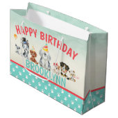 Happy Birthday Puppy Dog Groot Cadeauzakje (Voorkant Gekanteld)