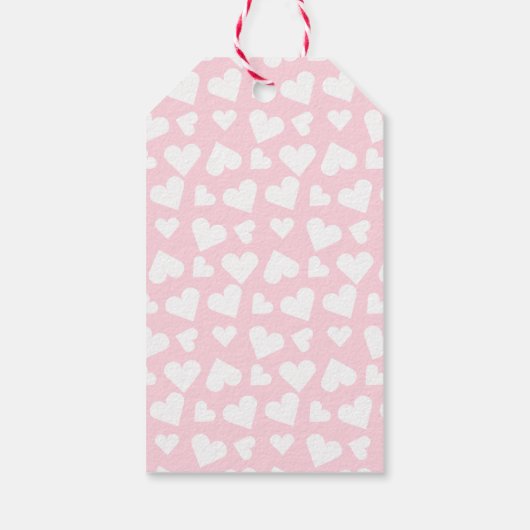 Happy Birthday Puppy Heart Pattern roze Cadeaulabel (Achterkant)