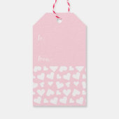 Happy Birthday Puppy Heart Pattern roze Cadeaulabel (Achterkant)