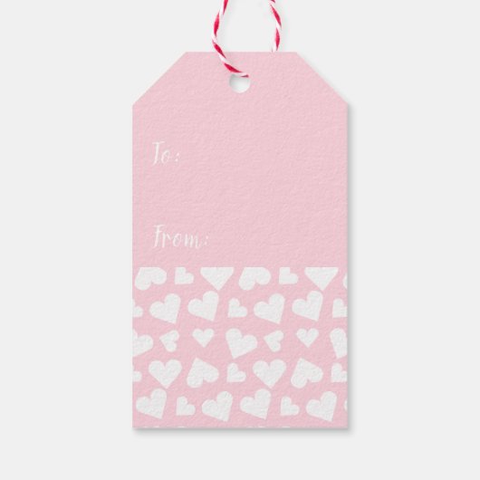 Happy Birthday Puppy Heart Pattern roze Cadeaulabel (Achterkant)