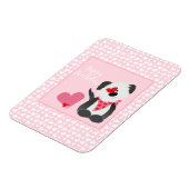 Happy Birthday Puppy Heart Pattern roze Magneet (Linkerzijde)