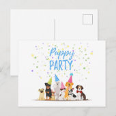 Happy Birthday Puppy Holiday Briefkaart (Voorkant / Achterkant)