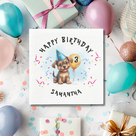 Happy Birthday Puppy Party Verjaardagspapier Servet