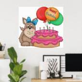 Happy Birthday Puppy Poster (Thuiskantoor)
