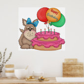 Happy Birthday Puppy Poster (Keuken)
