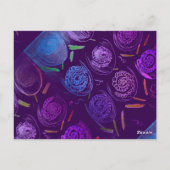 HAPPY BIRTHDAY PURPLE FLOWERS BRIEFKAART (Achterkant)