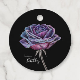 Happy Birthday Purple Rose Bedankjes Labels