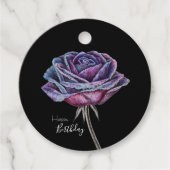 Happy Birthday Purple Rose Bedankjes Labels (Voorkant)