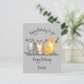 Happy Birthday Purrfecer Brother Ever Cute Cats Briefkaart (Staand voorkant)