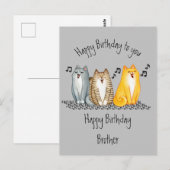 Happy Birthday Purrfecer Brother Ever Cute Cats Briefkaart (Voorkant / Achterkant)