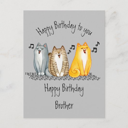 Happy Birthday Purrfecer Brother Ever Cute Cats Briefkaart (Voorkant)