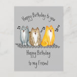 Happy Birthday Purrfect Friend Ever Cute Cats Briefkaart<br><div class="desc">Happy Birthday Purrfect Friend Ever Funny Humor Cute Cats and kittens</div>