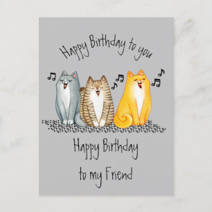 Happy Birthday Purrfect Friend Ever Cute Cats Briefkaart
