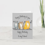 Happy Birthday Purrfect Friend Ever Cute Cats Kaart<br><div class="desc">Happy Birthday Purrfect Friend Ever Funny Humor Cute Cats and kittens</div>