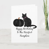 Happy Birthday Purrfect Pumpkin Pun Kaart (Voorkant)