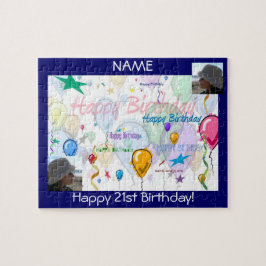 Happy Birthday Puzzle (Personaliseren met foto's) Legpuzzel