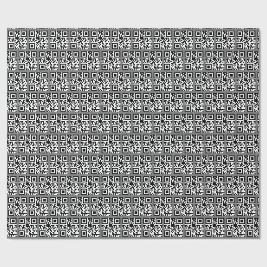Happy Birthday QR Code on Grey Cadeaupapier (Vlak)