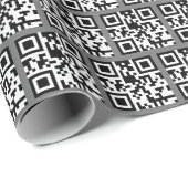 Happy Birthday QR Code on Grey Cadeaupapier (Rol Hoek)