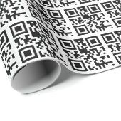Happy Birthday QR Code on White Cadeaupapier (Rol Hoek)