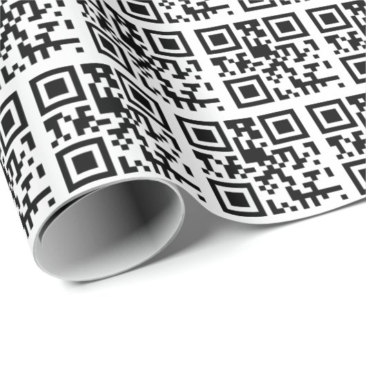 Happy Birthday QR Code on White Cadeaupapier (Rol Hoek)