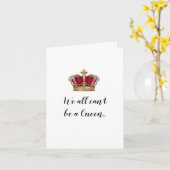 Happy Birthday Queen Folded Wenskaart Kaart (Gele Bloem)