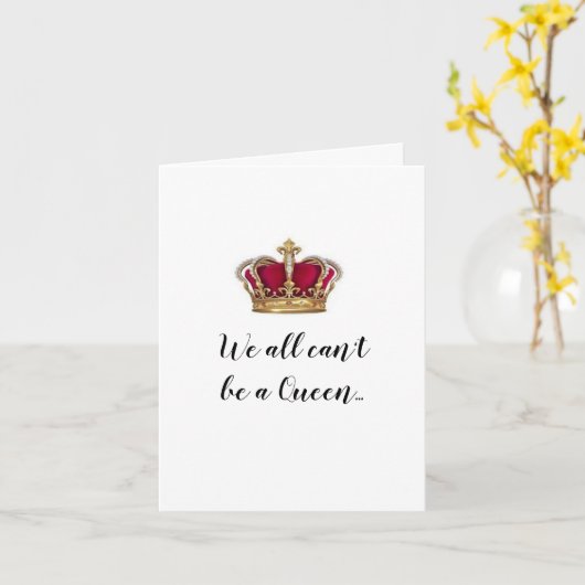 Happy Birthday Queen Folded Wenskaart Kaart (Gele Bloem)