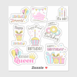 Happy Birthday Queen Sticker sheet