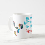 Happy Birthday Quilled Paisleys, 11 oz Koffie Mok (Voorkant links)