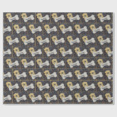 Happy Birthday Quilt Dog With a Bone Cadeaupapier (Vlak)