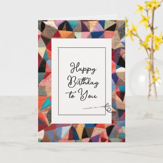 Happy Birthday Quilt Pattern met Needle Kaart (Gele Bloem)