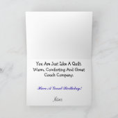 Happy Birthday Quilt Wenskaart Feestdagen Kaart (Binnen)