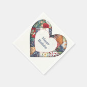 Happy Birthday Quilted Heart Servet (Hoek)