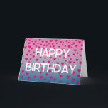 Happy Birthday Quote Cute Pink Stars Design Holida Feestdagen Kaart<br><div class="desc">Het Happy Birthday Quote Cute Pink harten Design is de perfecte Birthday kaart voor iedereen die een unieke verjaardagswens nodig heeft die iets extra speciaals verdient. Biedt een roze hartontwerp tegen een achtergrond van gradiëntformaat.</div>