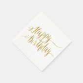 Happy Birthday Quote Gold Faux Folie Quottes Servet (Hoek)
