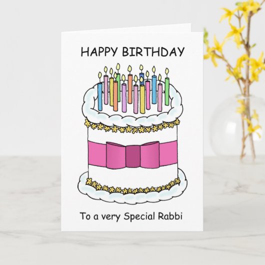 Happy Birthday Rabbi Kaart (Gele Bloem)