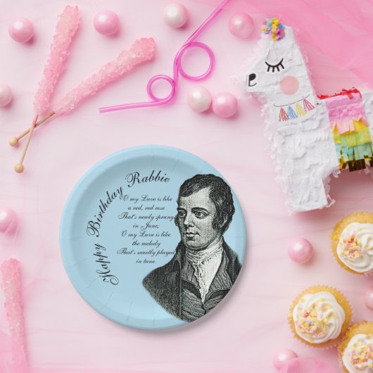 Happy Birthday Rabbie - Robert Burns Small 7" Papieren Bordje (Feest)