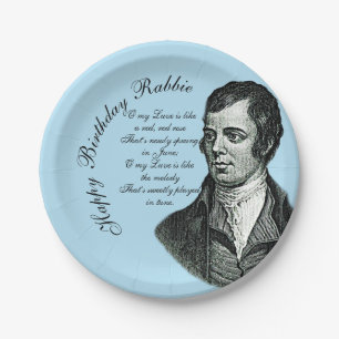 Happy Birthday Rabbie - Robert Burns Small 7" Papieren Bordje