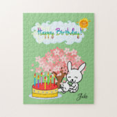 Happy Birthday Rabbit Tree Cake Sun Legpuzzel (Verticaal)