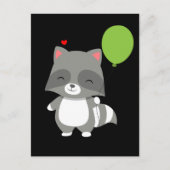 Happy Birthday Racoon Boy Girl Balloon Trash Panda Briefkaart (Voorkant)