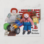 Happy Birthday Raggedy Ann Andy Briefkaart (Voorkant)