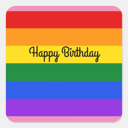 Happy Birthday Rainbow #1 Stickers (Voorkant)