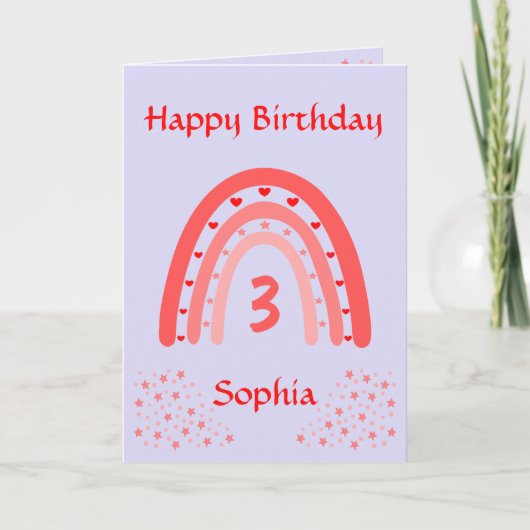 Happy Birthday Rainbow Age Kaart (Voorkant)