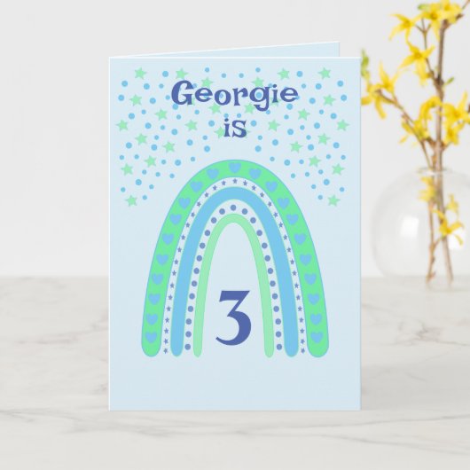 Happy Birthday Rainbow Age Kaart (Gele Bloem)