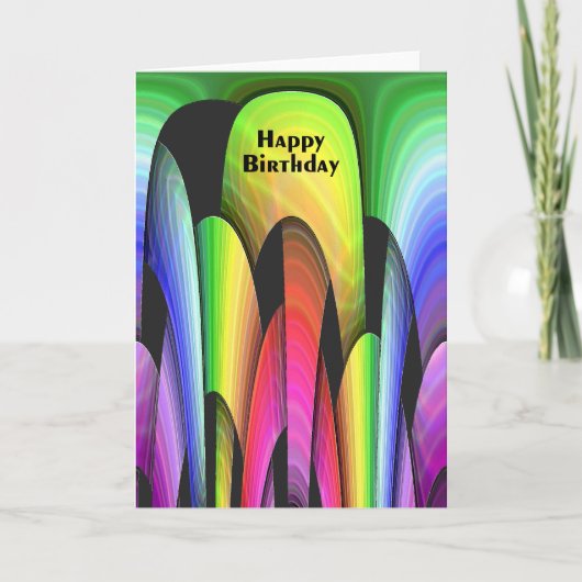 Happy Birthday Rainbow Arch Kaart (Voorkant)