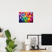 Happy Birthday Rainbow Balloons Poster (Thuiskantoor)