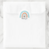 Happy Birthday Rainbow Blue Peach Ronde Sticker (Tas)
