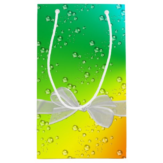 Happy Birthday Rainbow Bubbles Klein Cadeauzakje (Achterkant)