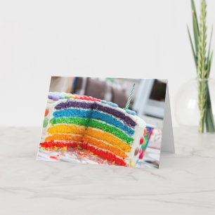 Happy Birthday Rainbow Cake LGBT Kaart