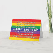 Happy Birthday Rainbow Colorful Veel talen Kaart (Voorkant)